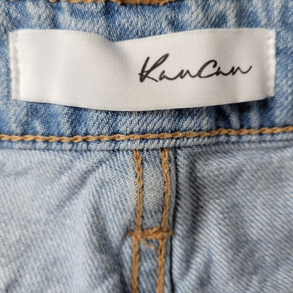 KanCan Jeans Size 9/28 32X27 Blue Boyfriend Mom Light Wash Distressed Ripped - Picture 6 of 13